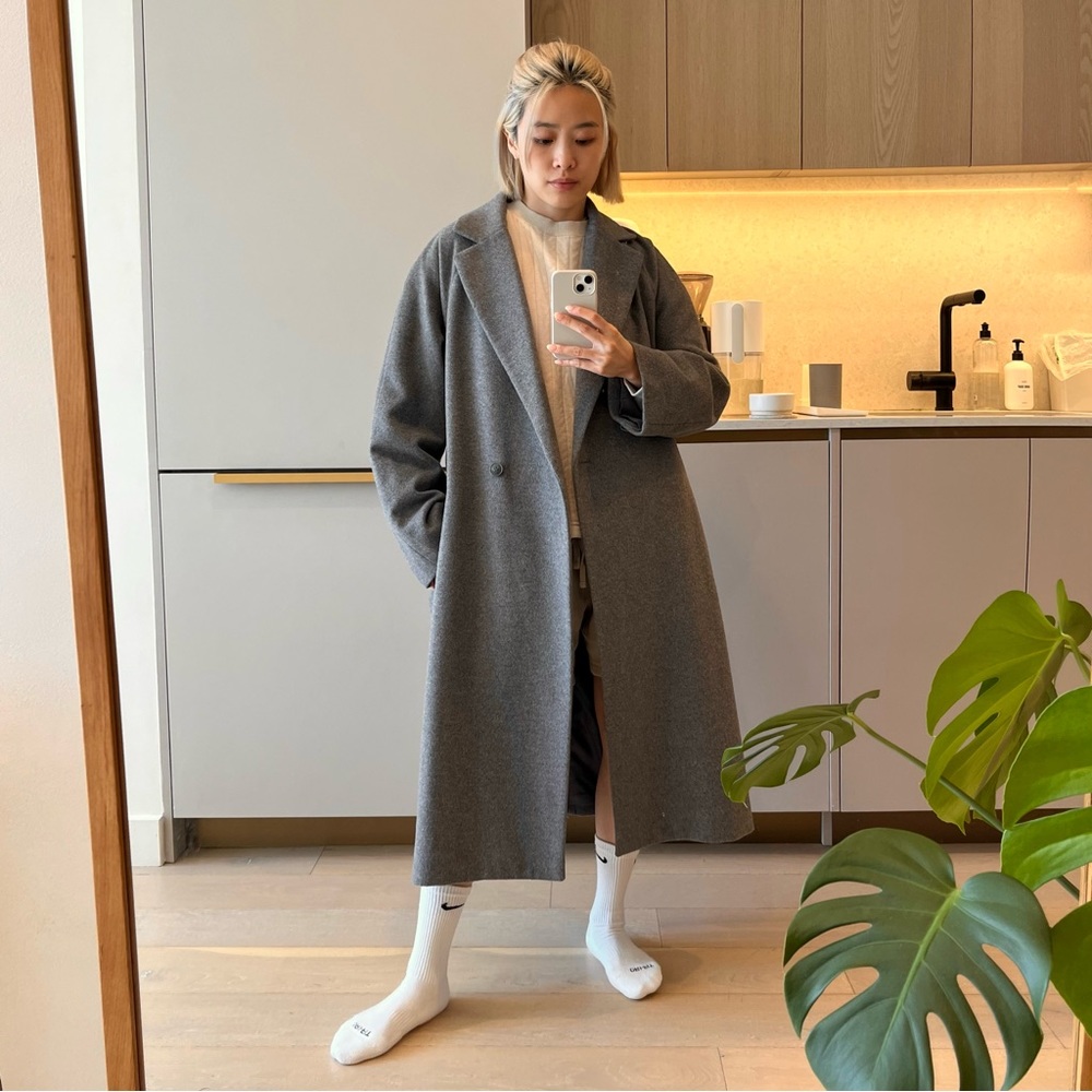 Uniqlo Dark Charcoal Grey Wool Coat